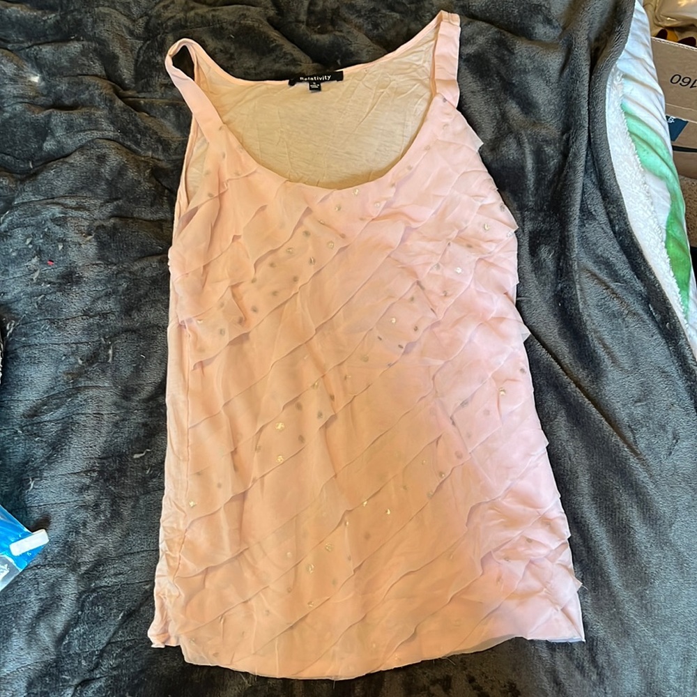 Pink tank-top with polkadots